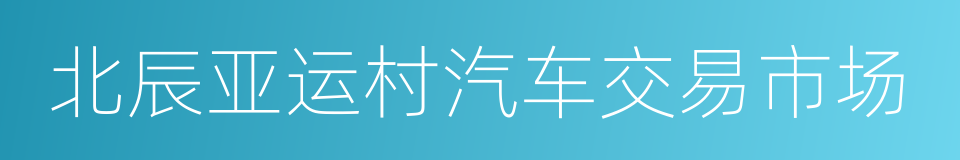 北辰亚运村汽车交易市场的同义词