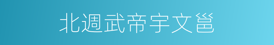 北週武帝宇文邕的同義詞