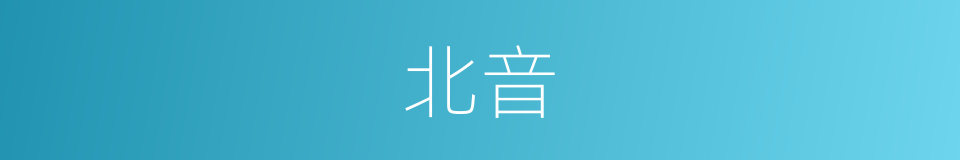 北音的意思