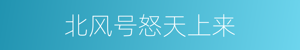 北风号怒天上来的同义词