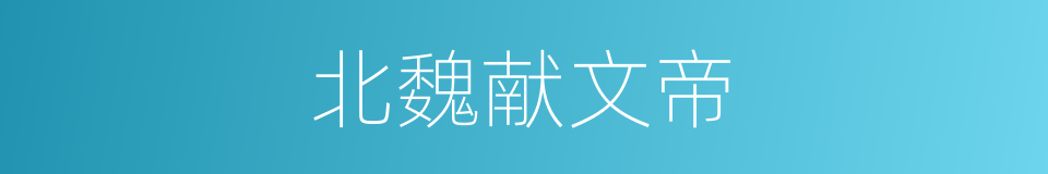 北魏献文帝的同义词