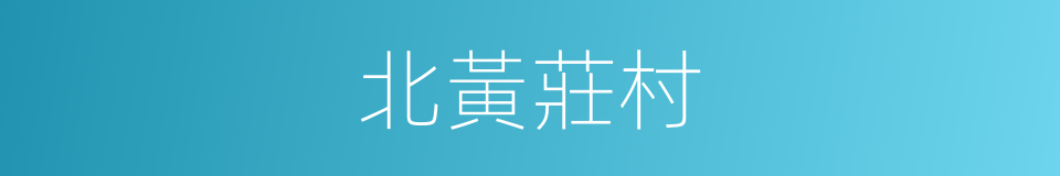 北黃莊村的同義詞