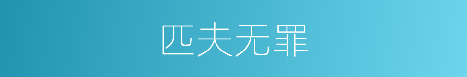 匹夫无罪的意思