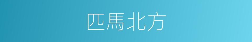 匹馬北方的意思