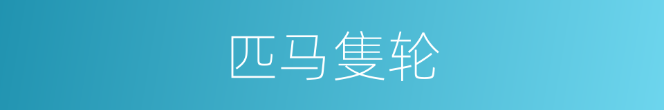 匹马隻轮的同义词