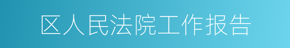 区人民法院工作报告的同义词