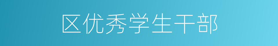 区优秀学生干部的同义词