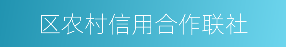 区农村信用合作联社的同义词