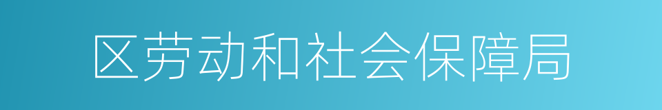 区劳动和社会保障局的同义词