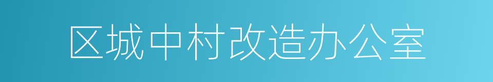 区城中村改造办公室的同义词