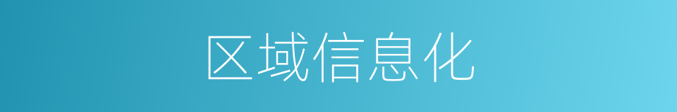 区域信息化的同义词