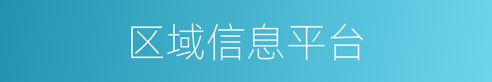 区域信息平台的同义词