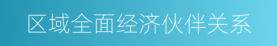区域全面经济伙伴关系的同义词