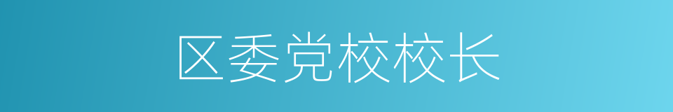 区委党校校长的同义词