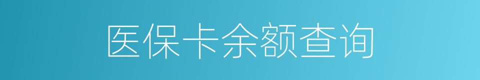 医保卡余额查询的同义词