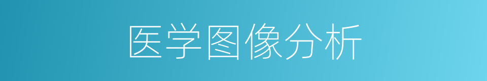 医学图像分析的同义词