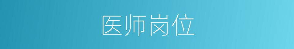 医师岗位的同义词