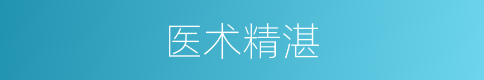 医术精湛的意思