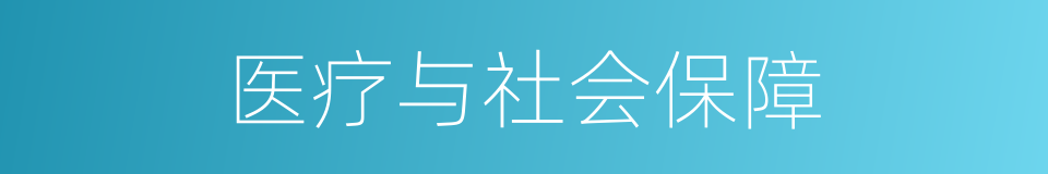 医疗与社会保障的同义词