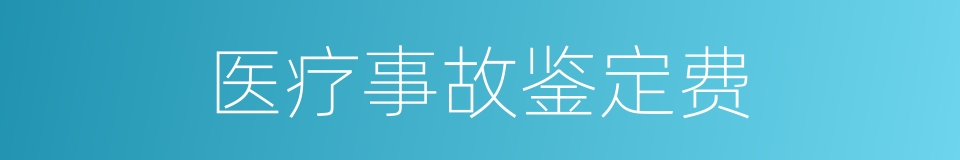 医疗事故鉴定费的同义词
