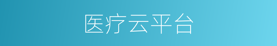 医疗云平台的同义词