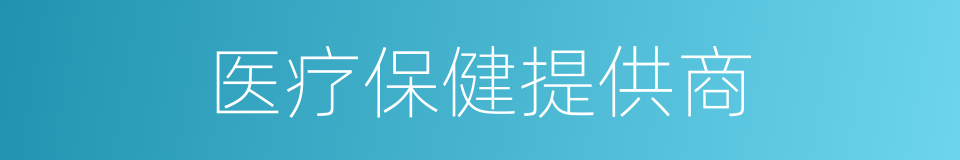 医疗保健提供商的同义词