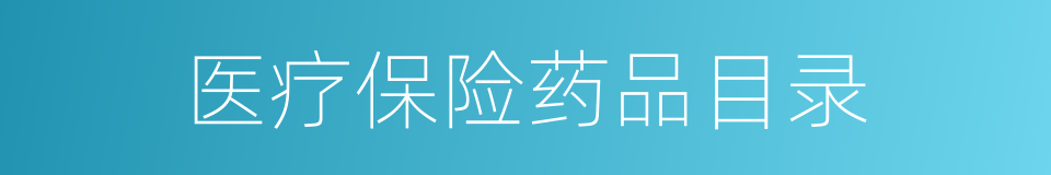 医疗保险药品目录的同义词