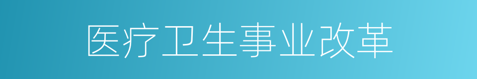 医疗卫生事业改革的同义词