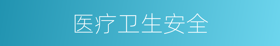 医疗卫生安全的同义词