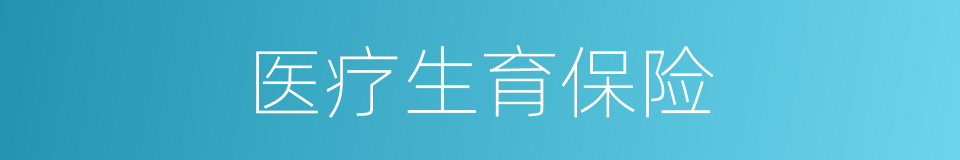 医疗生育保险的同义词