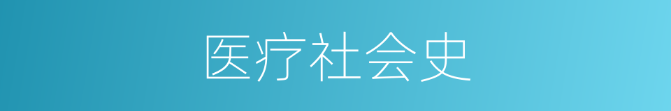 医疗社会史的同义词