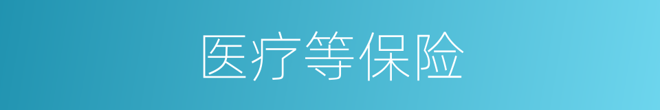 医疗等保险的同义词