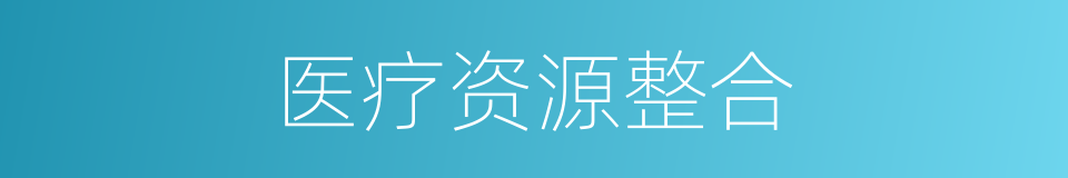 医疗资源整合的同义词