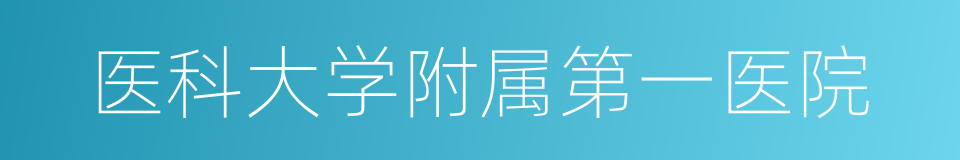 医科大学附属第一医院的同义词