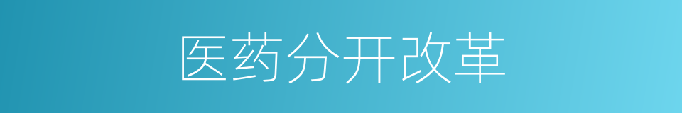 医药分开改革的同义词