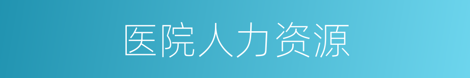 医院人力资源的同义词