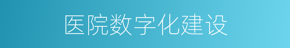 医院数字化建设的同义词