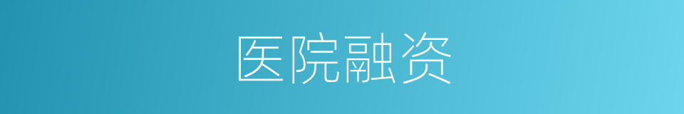 医院融资的同义词