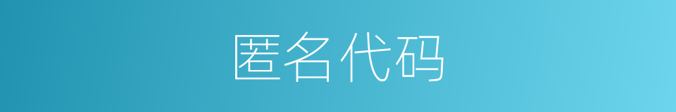 匿名代码的同义词