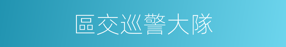 區交巡警大隊的同義詞