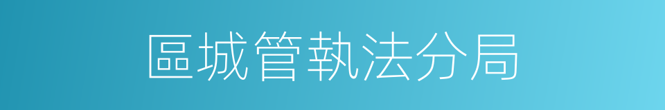 區城管執法分局的同義詞
