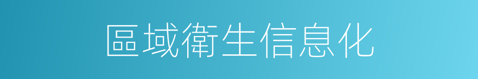 區域衛生信息化的同義詞
