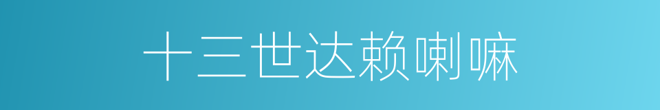 十三世达赖喇嘛的同义词