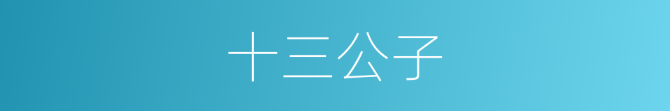 十三公子的同义词