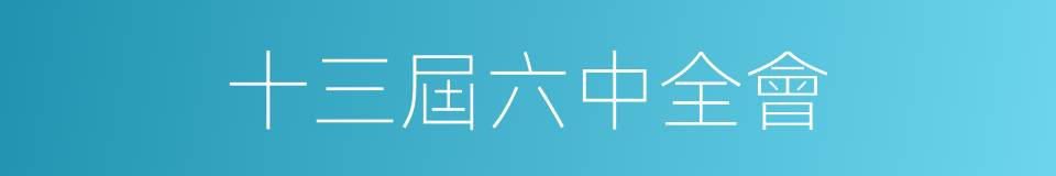 十三屆六中全會的同義詞