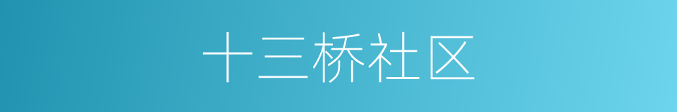 十三桥社区的同义词