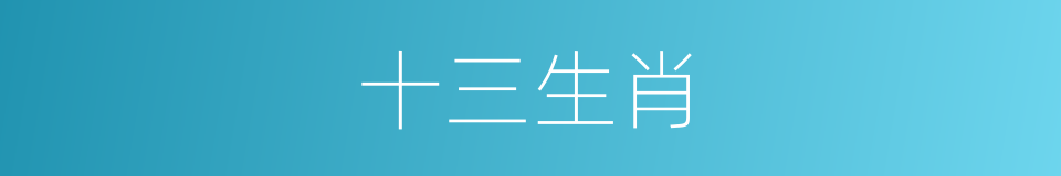 十三生肖的同义词