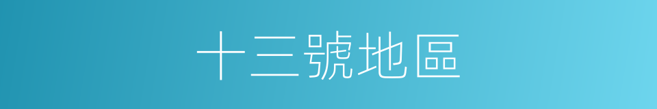 十三號地區的同義詞