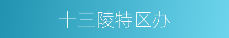 十三陵特区办的同义词