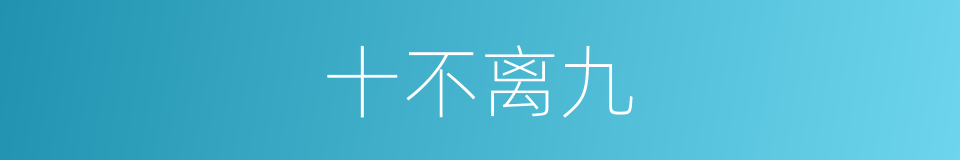 十不离九的意思